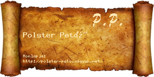 Polster Pető névjegykártya